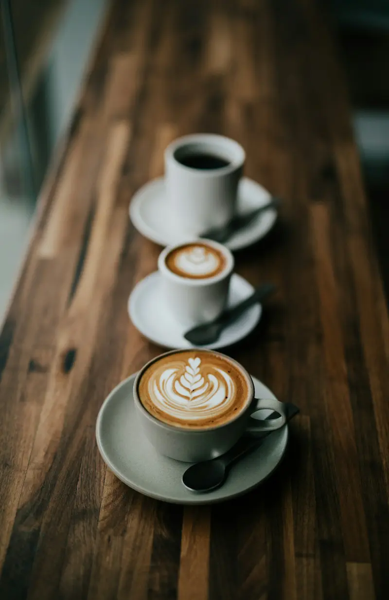 Cups of espresso coffee. Photograph by Nathan Dumlao, Unsplash.